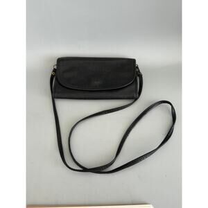 Vintage Sven Design Crossbody Wallet Black Leather